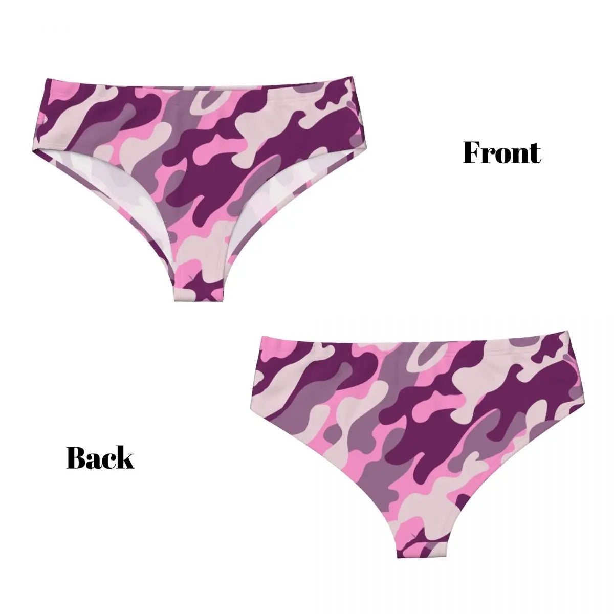 Custom Women's Pink Camouflage Camo Style Panties Breathable Briefs Underwear Valentine's Day Gifts Underpants