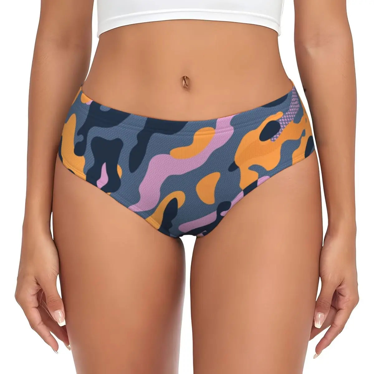 Custom Women's Pink Camouflage Camo Style Panties Breathable Briefs Underwear Valentine's Day Gifts Underpants