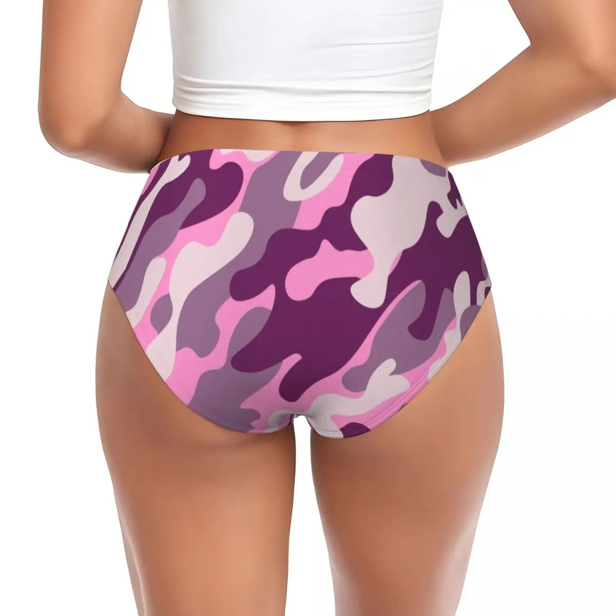 Custom Women's Pink Camouflage Camo Style Panties Breathable Briefs Underwear Valentine's Day Gifts Underpants